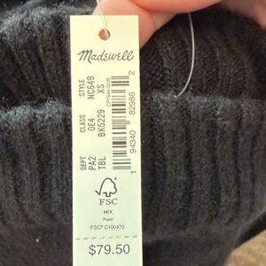 Madewell Black Ribbed Turtleneck Sweater